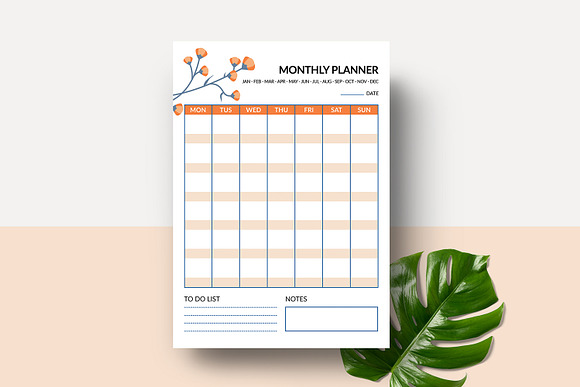 Weekly / Monthly Planner V05 in Stationery Templates - product preview 2