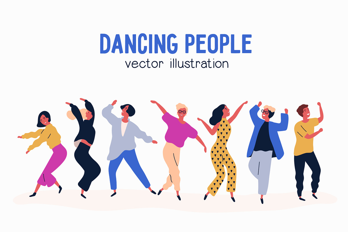 Dancing people set in Illustrations - product preview 8