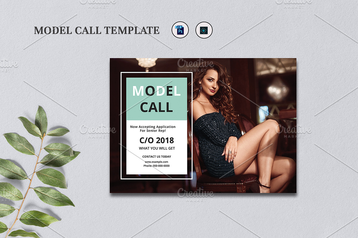 Model Call Template V1140 in Flyer Templates - product preview 8