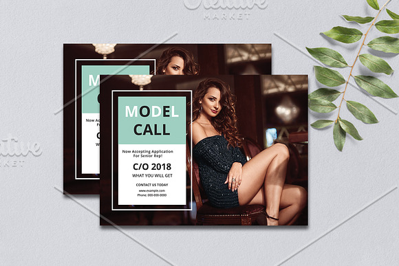 Model Call Template V1140 in Flyer Templates - product preview 2