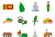 Sri Lanka landmarks icons