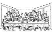 The Last Supper of robots sketch