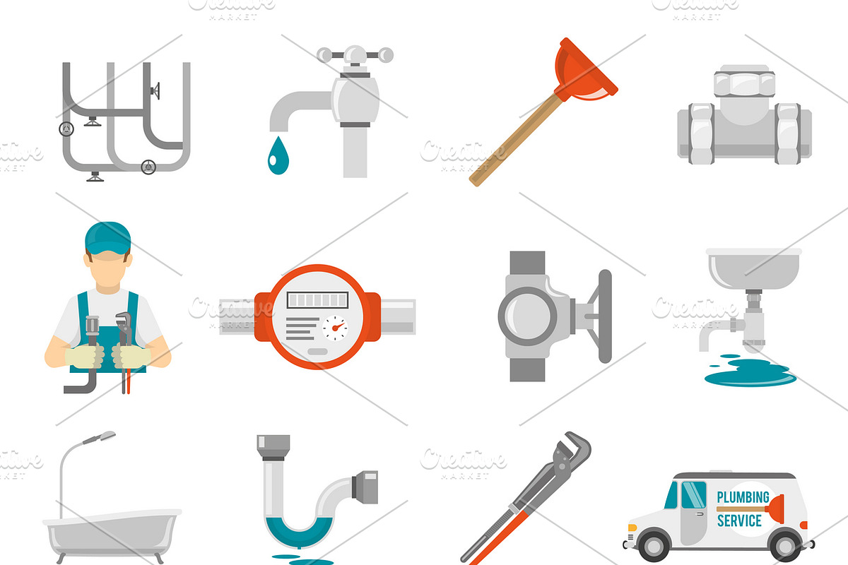 Plumbing icons set in Icons - product preview 8