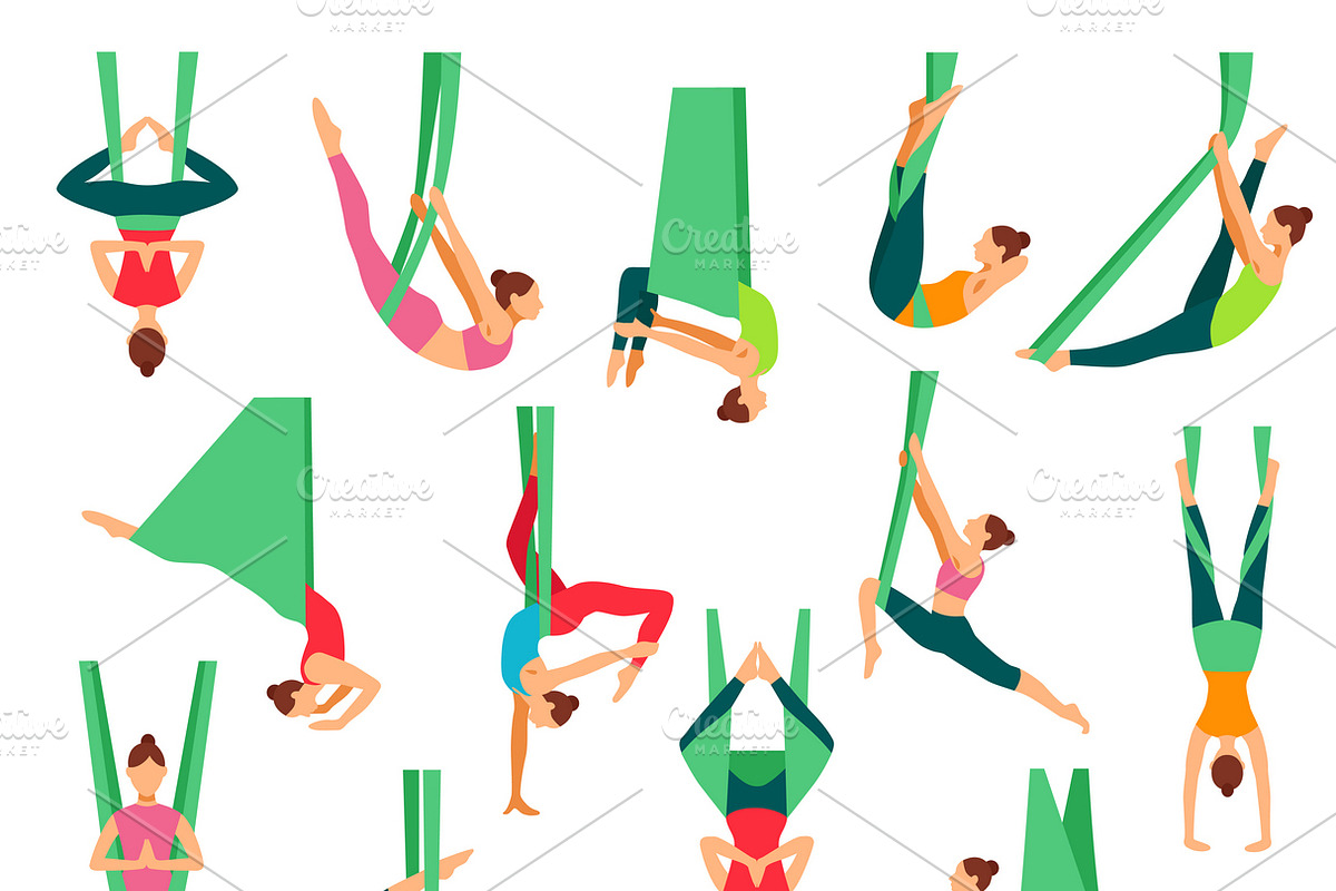 Aero yoga decorative icons set in Icons - product preview 8