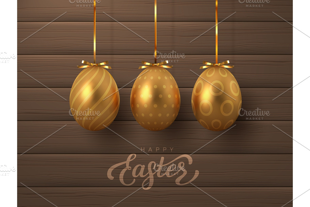 Happy Easter banner with hanging in Illustrations - product preview 8