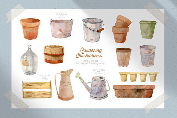Gardening Tools Clipart in Illustrations - product preview 1