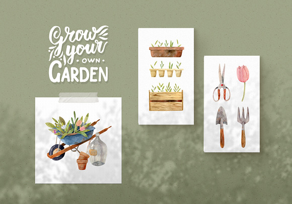 Gardening Tools Clipart in Illustrations - product preview 2