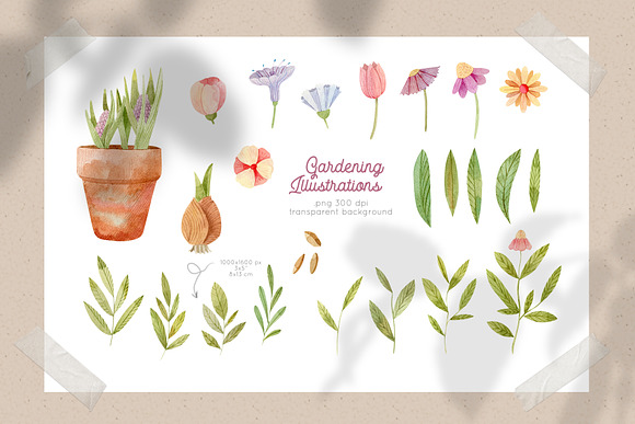 Gardening Tools Clipart in Illustrations - product preview 7