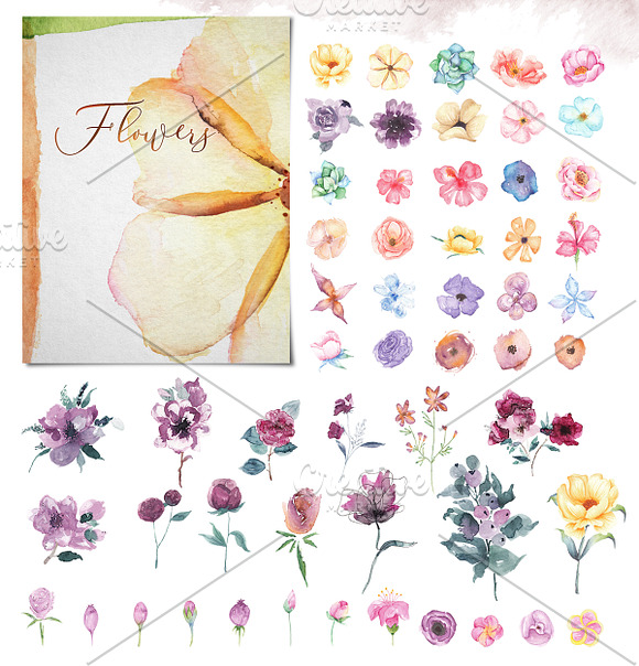 Handmade Watercolor Elements Pack in Illustrations - product preview 3