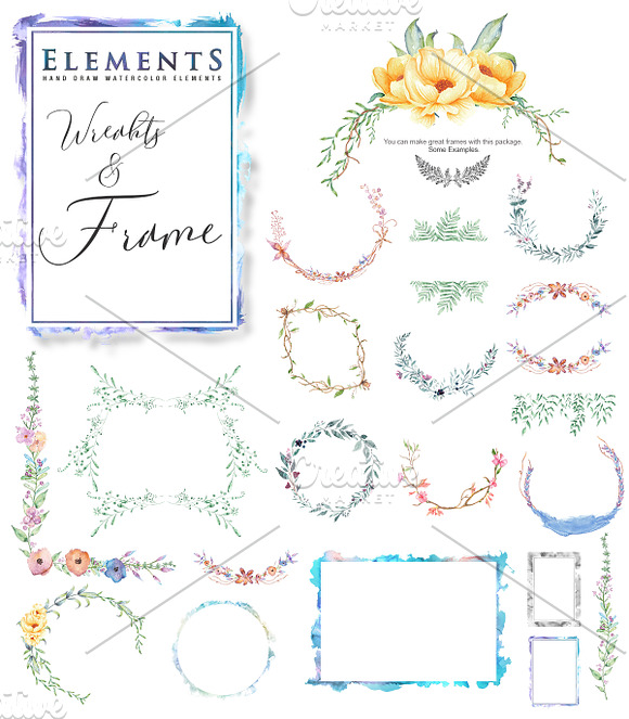 Handmade Watercolor Elements Pack in Illustrations - product preview 11