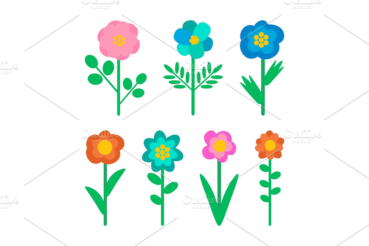 Wild Flowers Isolated Objects in Illustrations - product preview 8