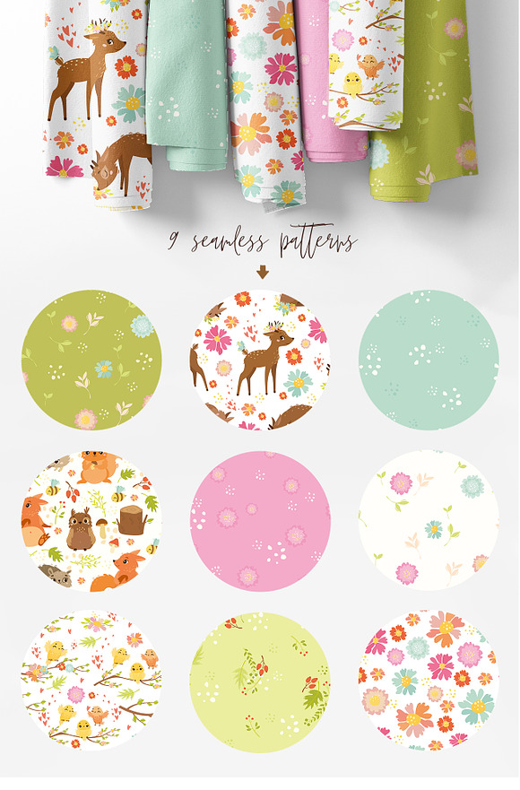 Spring forest. Woodland animals in Illustrations - product preview 5