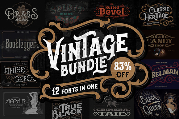 Vintage Fonts Bundle. 83% OFF! in Display Fonts - product preview 12