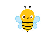 Cute bee. Cartoon insect character