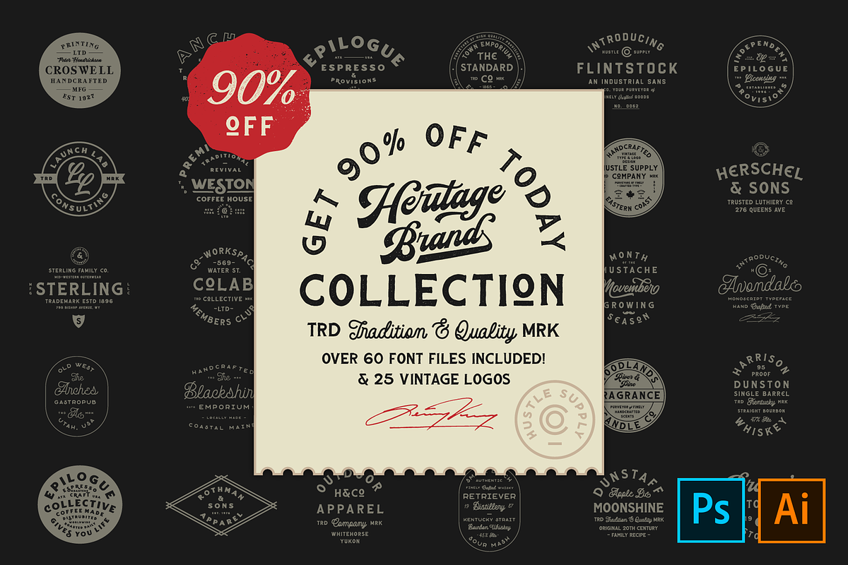The Heritage Brand Collection in Retro Fonts - product preview 8