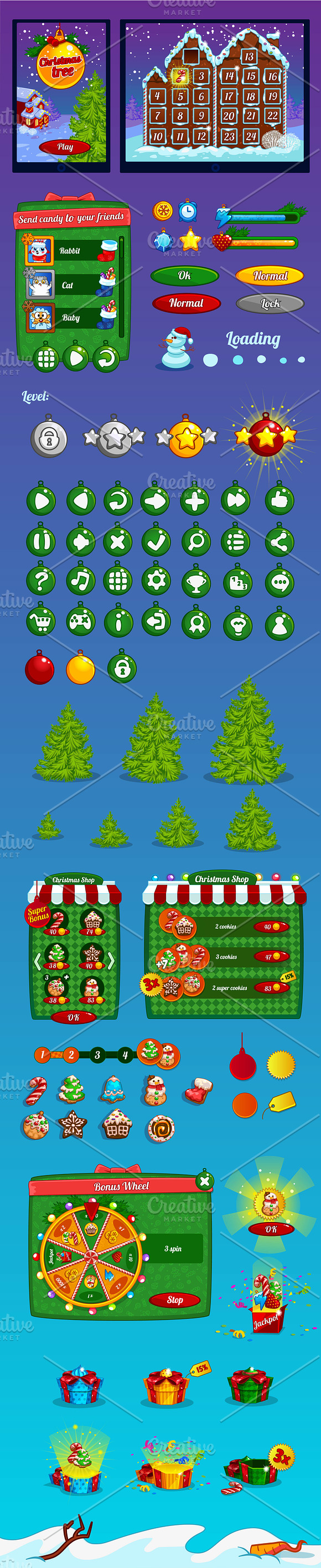 Christmas game interface in Graphics - product preview 1