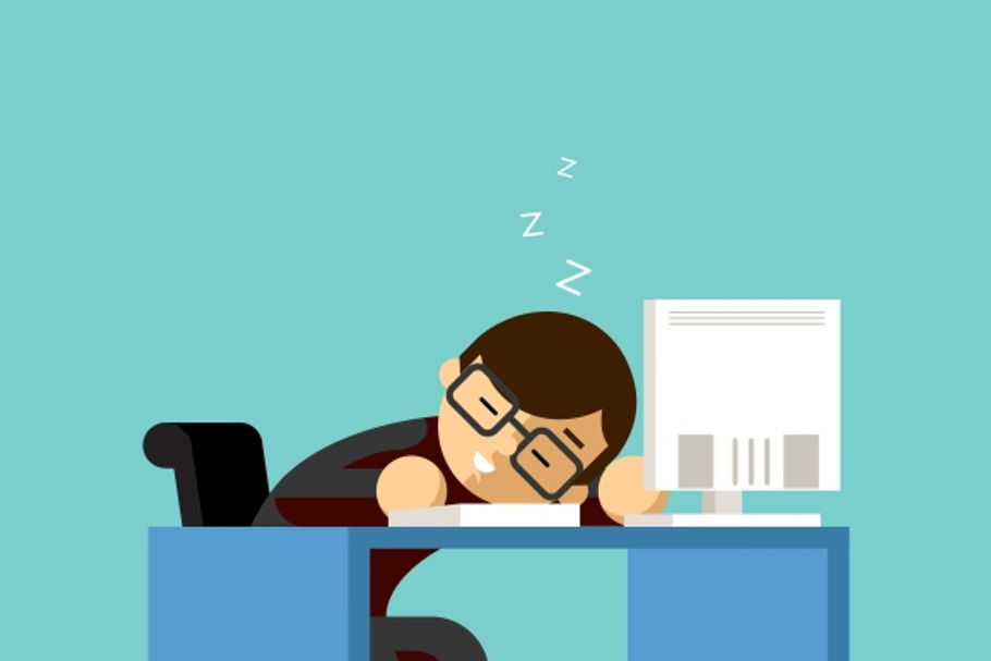 Businessman sleeping in the office in Graphics - product preview 8