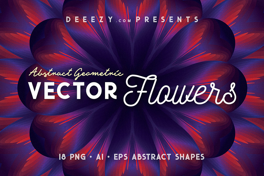 18 Abstract Vector Flower Shapes