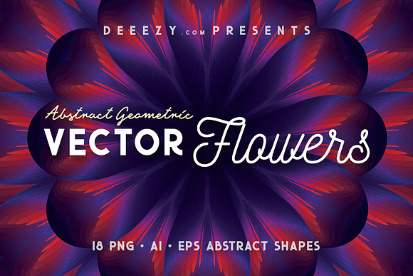 18 Abstract Vector Flower Shapes in Graphics - product preview 3