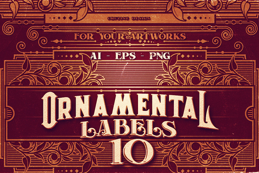 10 Ornamental Labels