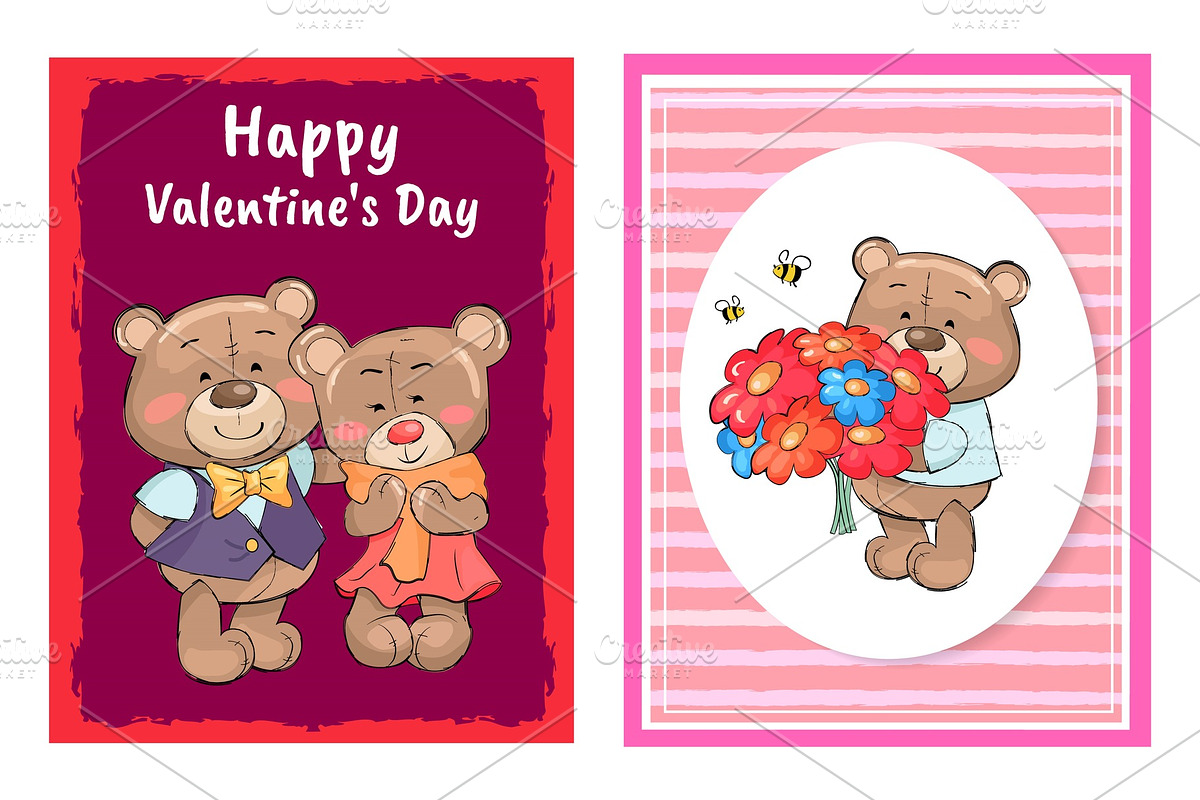 Happy Valentines Day Poster Set in Illustrations - product preview 8