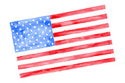 Watercolor America Flag