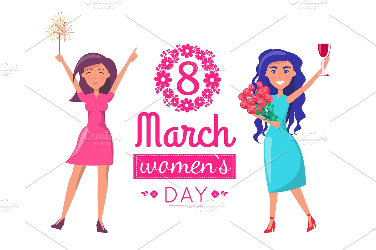 International Womens Day Greeting in Illustrations - product preview 8