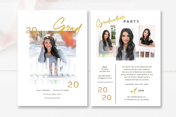 Modern Graduation Announcement Card in Card Templates - product preview 2