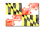 Watercolor Maryland Flag