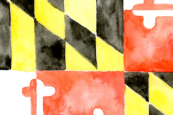 Watercolor Maryland Flag in Objects - product preview 1