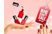 Beauty flyer with nail polish bottle