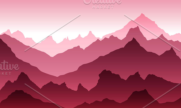 mountains illustration vector in Illustrations - product preview 5