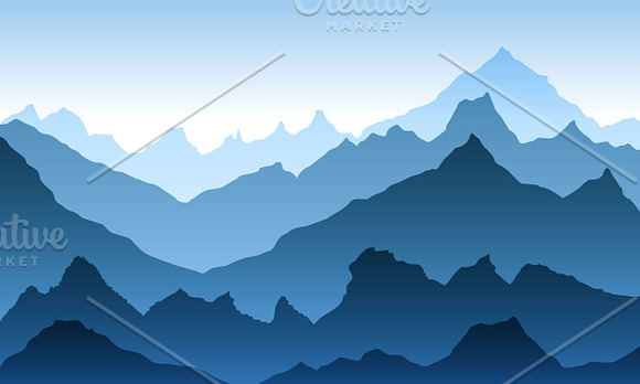 mountains vector illustration in Illustrations - product preview 3