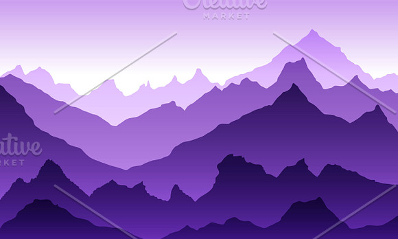 mountains vector illustration in Illustrations - product preview 5