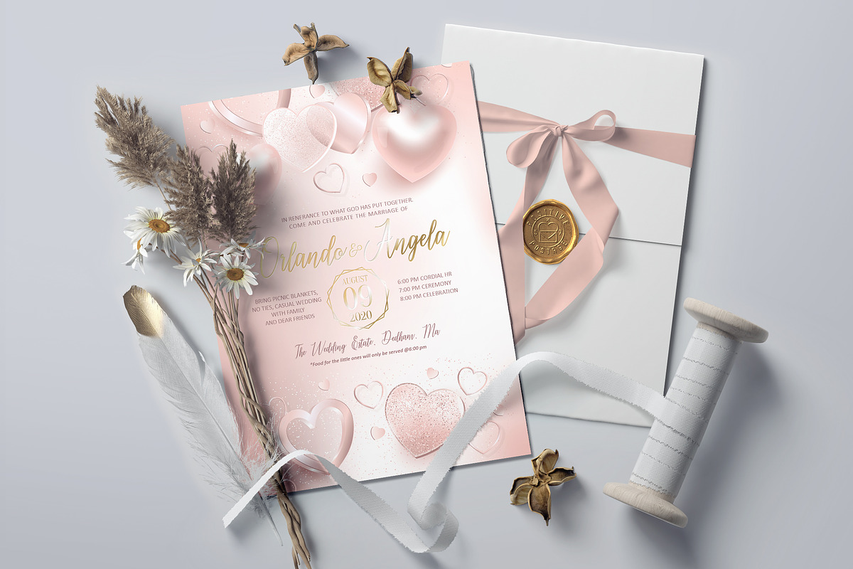 Shimmer hearts Wedding Suite in Wedding Templates - product preview 8