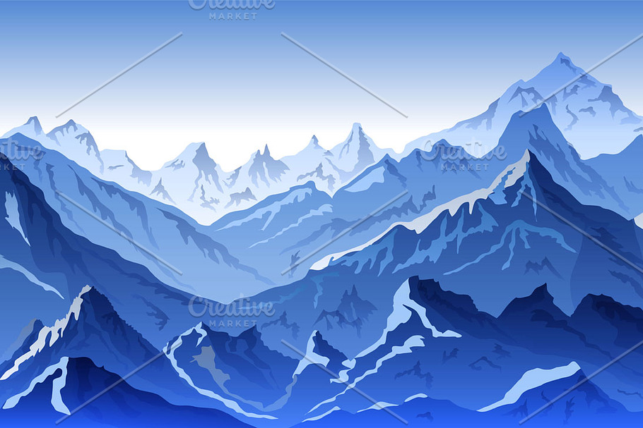 mountains vecto illustration in Illustrations - product preview 8