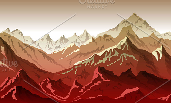 mountains vecto illustration in Illustrations - product preview 2
