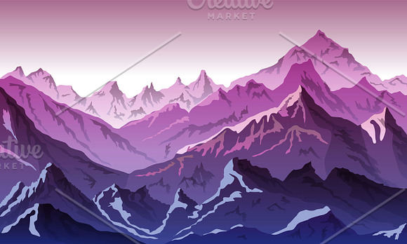 mountains vecto illustration in Illustrations - product preview 3