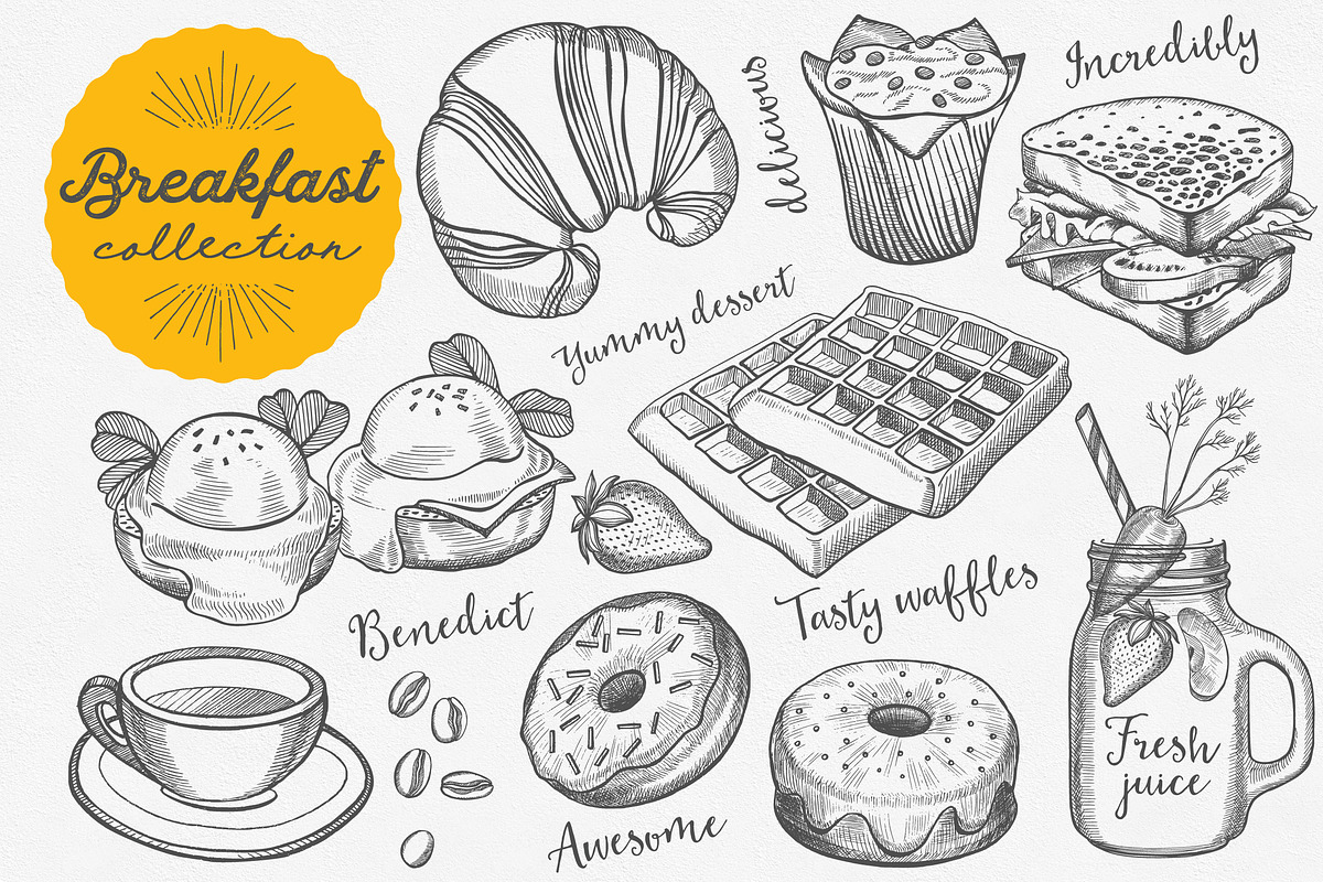 Breakfast Food Illustrations in Illustrations - product preview 8