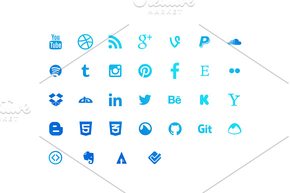 Vector Social Icons in Vector Social Icons - product preview 1