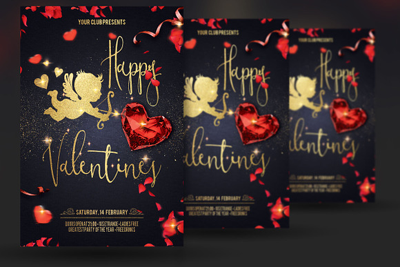 Valentine Day Party Flyer in Flyer Templates - product preview 3