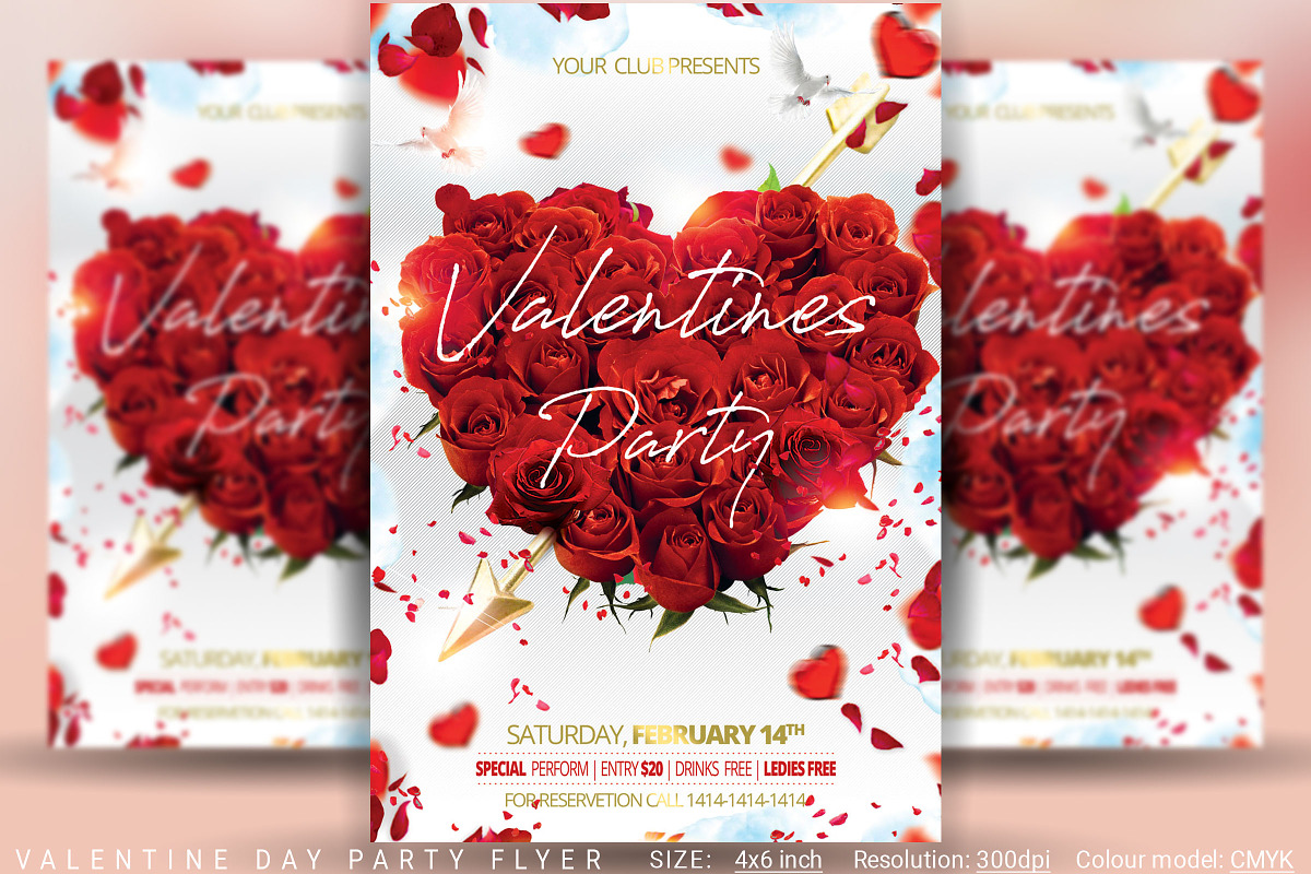 Valentine Day Party Flyer in Invitation Templates - product preview 8