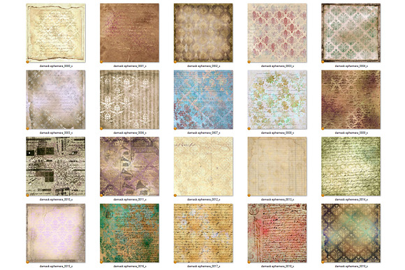 Damask Ephemera Digital Paper in Textures - product preview 3