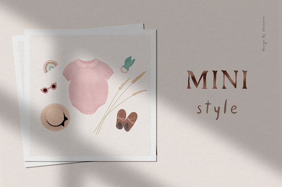 Mini style cute illustrations in Illustrations - product preview 9