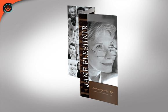 Leather Funeral Program 2 Tri-Fold in Brochure Templates - product preview 1