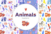 Animals vector pattern illustration