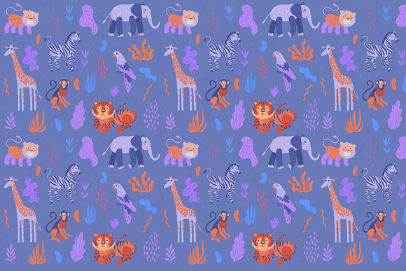 Animals vector pattern illustration in Patterns - product preview 2