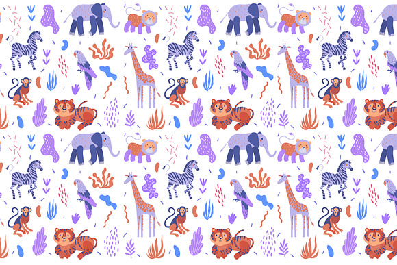 Animals vector pattern illustration in Patterns - product preview 3