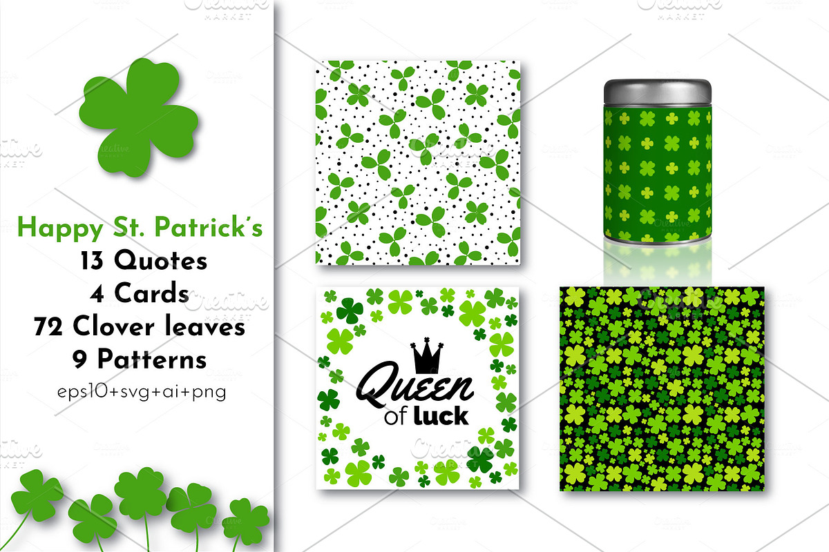 St.Patrick's Day: Clover & Patterns in Patterns - product preview 8
