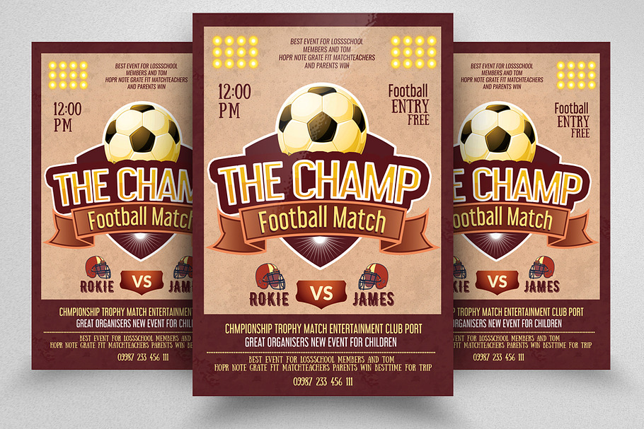 Football Match Sports Flyer/Poster in Flyer Templates - product preview 8